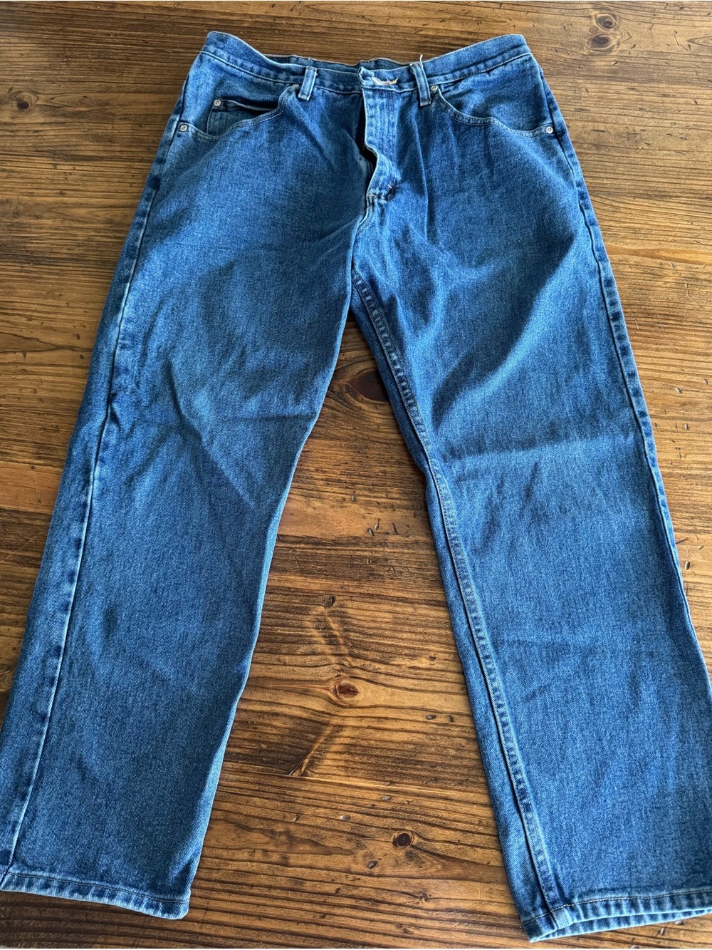 Wrangler Men's Relaxed Fit Blue Denim Jeans 34x29